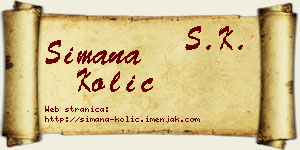 Simana Kolić vizit kartica